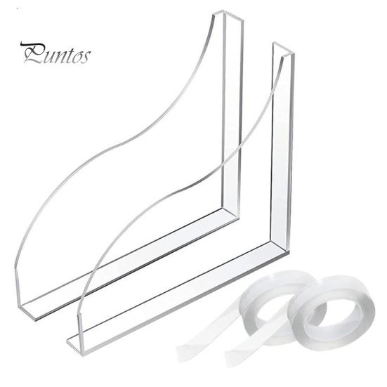 

2 шт. самоклеящиеся защитные экраны для душа, легко устанавливаемые, прозрачные, акриловые, защитные экраны для душа, угловые защитные экраны для ванны 2pcs