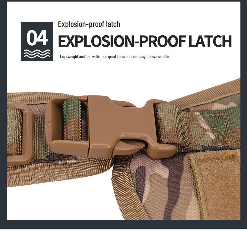 Tactical Nylon Dog Harness with Leash for Outdoor Training