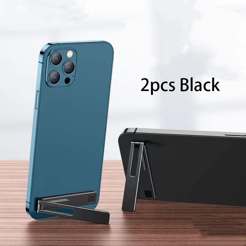 Ultra-thin Metal Folding Mobile Phone Mini Holder Invisible Back Stick Phone Desktop Bracket Alloy Portable Phone Support Stand