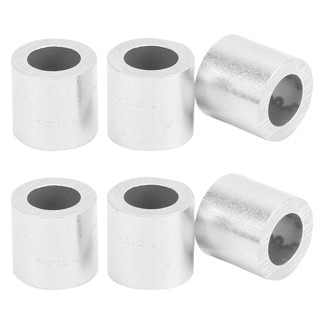 100Pcs Crimping Loop Sleeve Aluminum Round Hole M6 Steel Wire Rope Industrial Supplies