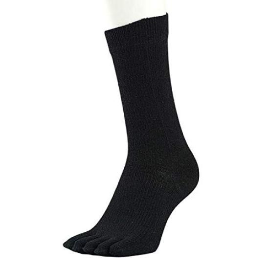 Finger Goodnight Size Fits Foot Length [Long Socks] Silk, Black, S, (21.0-24.0cm)