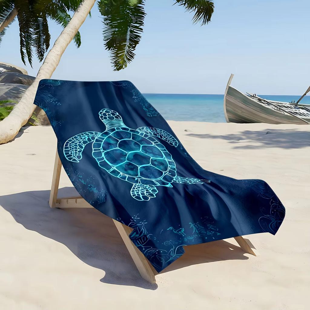 Turtle Print Beach Towel, Absorbent Microfiber Quick Dry Ideal for Travel Swimming Surfing Bath Towel Summer Gift