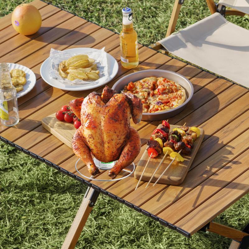 Chicken Roaster Rack Non-Stick Food Grade Stainless Steel Vertical Chicken Holder Barbecue Cooking Pans Kitchen Accessories