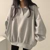 Navava Casual Loose Fit Long Sleeve Collar Sweatshirt Nt2164