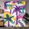 2pcs- Tropical coconut tree printed curtains   pole bag curtains   Christmas decorations   home decorations   room decorations