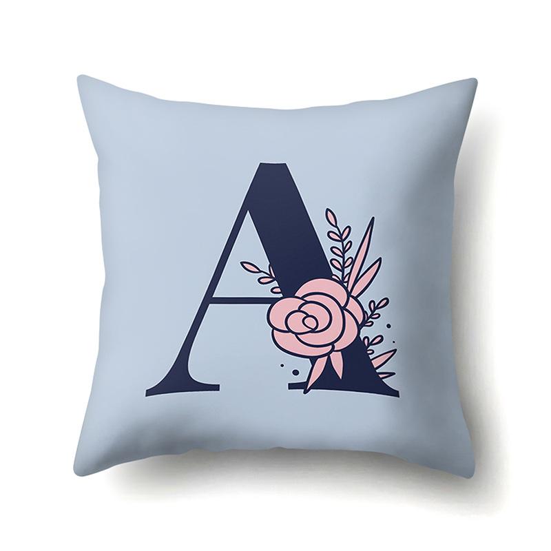 

Полиэстеровая наволочка Простая диванная подушка 26 английских букв Принт Наволочка Поясничная подушка No pillow core