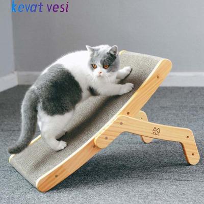 Katzenkratzbrett mit Holzrahmen, verschleißfest, für Kätzchen, Schleifklauen, Spielzeug, abnehmbares Katzenschlafbett, Heimtierbedarf