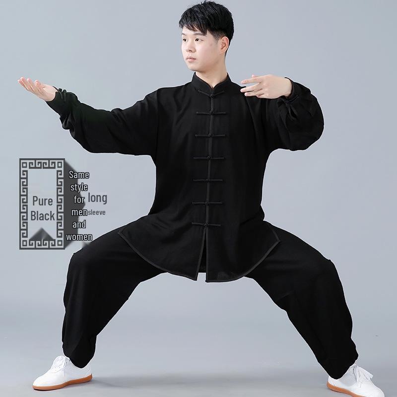Unisex Cotton Linen Tai Chi Suit - Summer Martial Arts Practice & Competition Wear