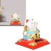 Solar Waving Cat Vivid Lovely Auto Waving Arm Fortune Cat Statue for Car Dashboard Window Decoration 3.15in