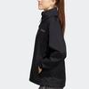 Adidas Solid Color Logo Embroidered Hooded Waterproof Windbreaker Women Outerwear Black HN5460