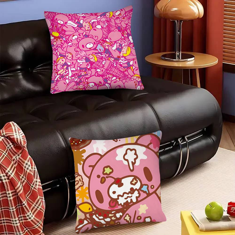 Cartoon Gloomy Bear Pillow Case Fashion Square Pillowcase Bedroom Sofa Room Ins Decoration Leisure