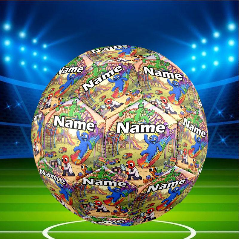 Custom Name Personalized Game Rainbow Friends Print Size 5 Soccer Ball Training & Match Football, for Team, Kicking, Gift for Football Enthusiasts