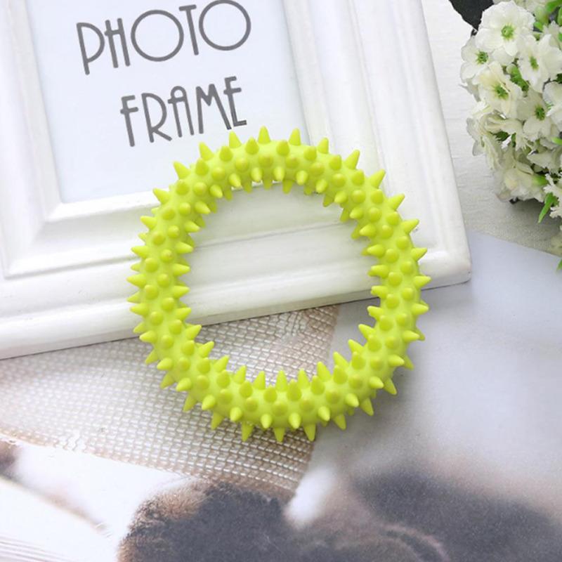 Tpr Rubber Thorn Ring Circle Bite-resistant Tooth Cleaning Molar Toys For Cats Dogs (random Colors)