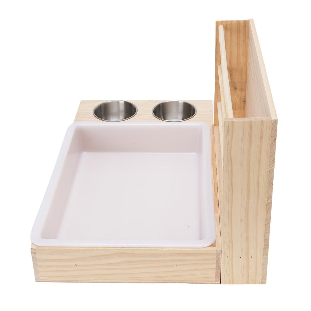 3 In 1 Rabbit Hay Feeder with Litter Box and 2 Bowls Animals Hay Manger Grass Food Rack for Guinea Pig