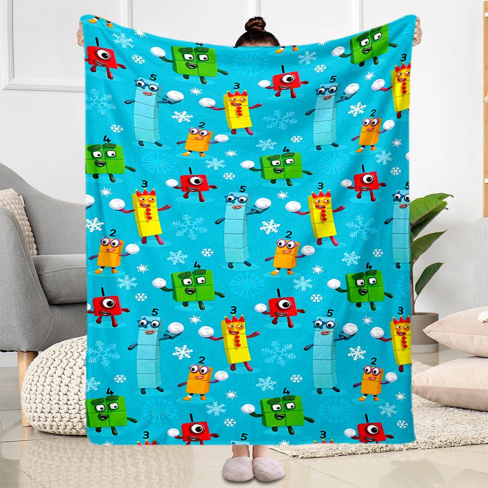 Colorful Creatures Pattern Flannel Blanket-Soft and Suitable for Sofas,Beds,Offices,Travel,All Seasons,Great Gift for Holidays and Birthdays.