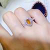 Yellow Moissanite Water Drop Pear-Shaped Women's Ring, 1 Carat VVS Diamond, Micro-Pave Fashion Engagement Proposal Gift.
