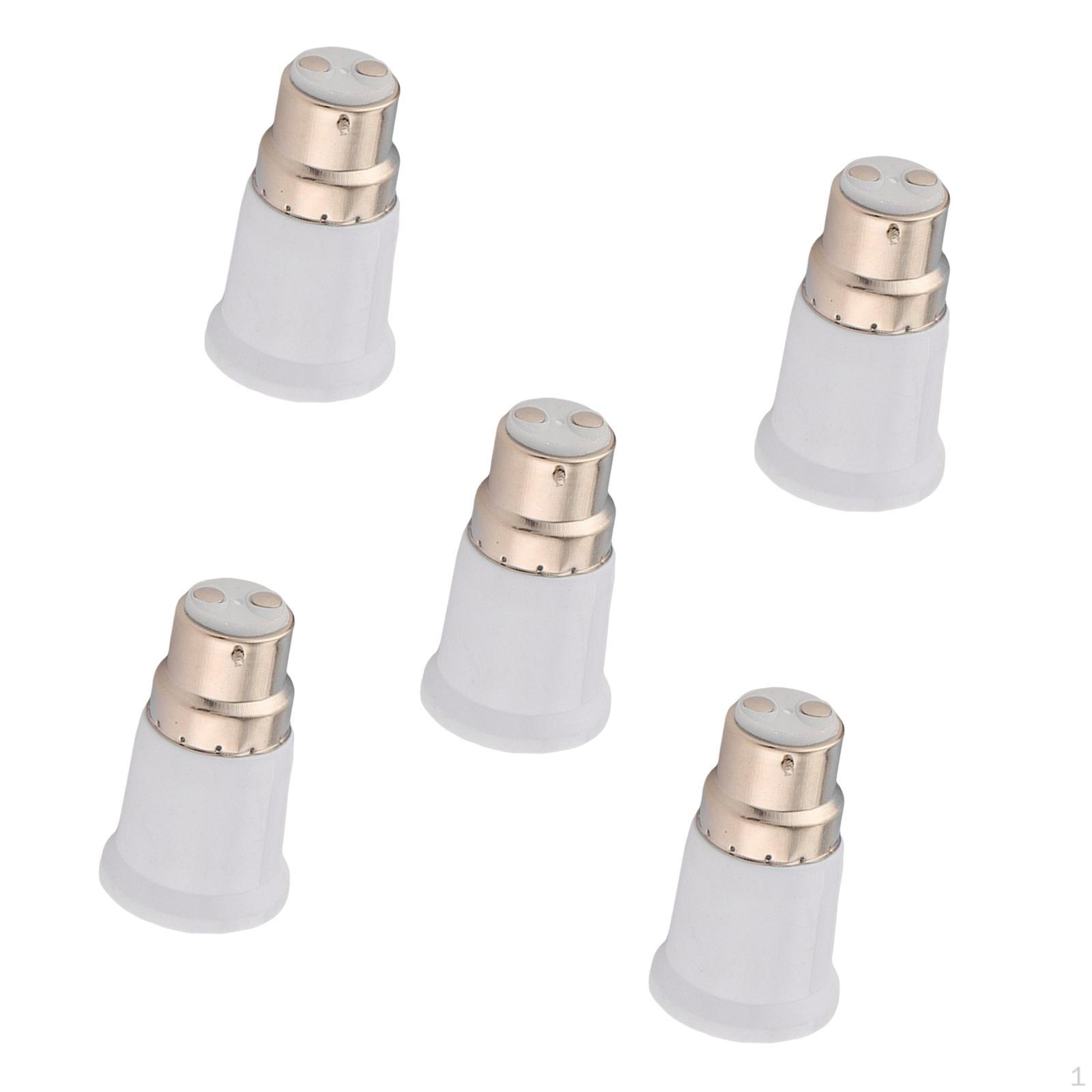 

5Pcs B22 to E27 Adaptor Bulb Holder Bayonet Lamp Base Screw Socket Converter