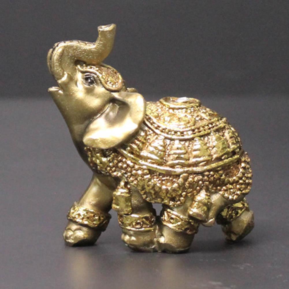 Elephant Figurine Resin Garden Miniature Craft Gift Home Desktop Decoration