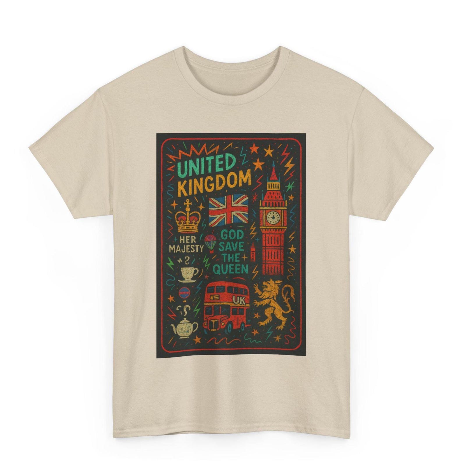 Vintage London Graphic Tee: United Kingdom Pride Shirt 4XL