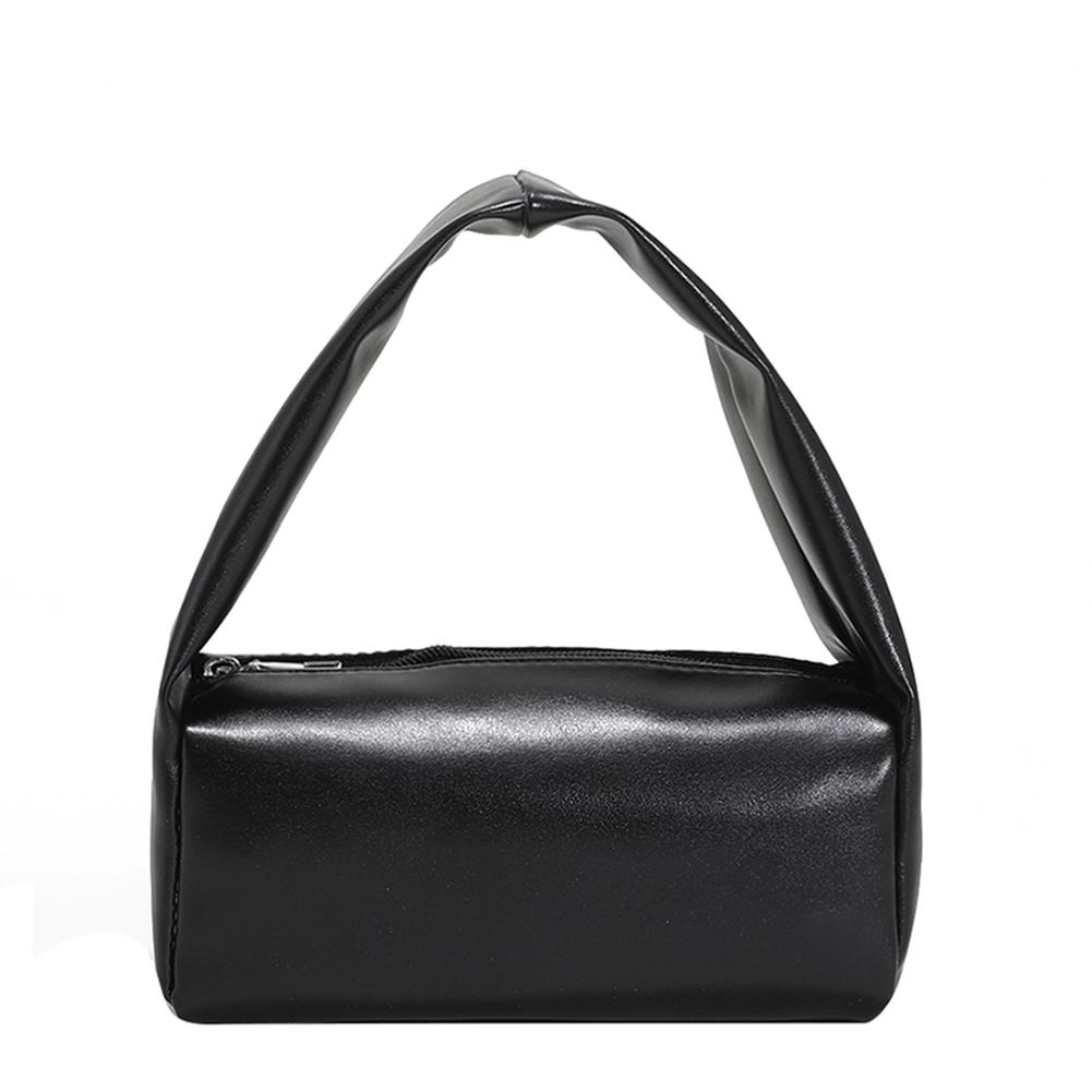 Women PU Leather Clutch Bag Solid Female Cylinder Tote Phone Small Purse Handbag