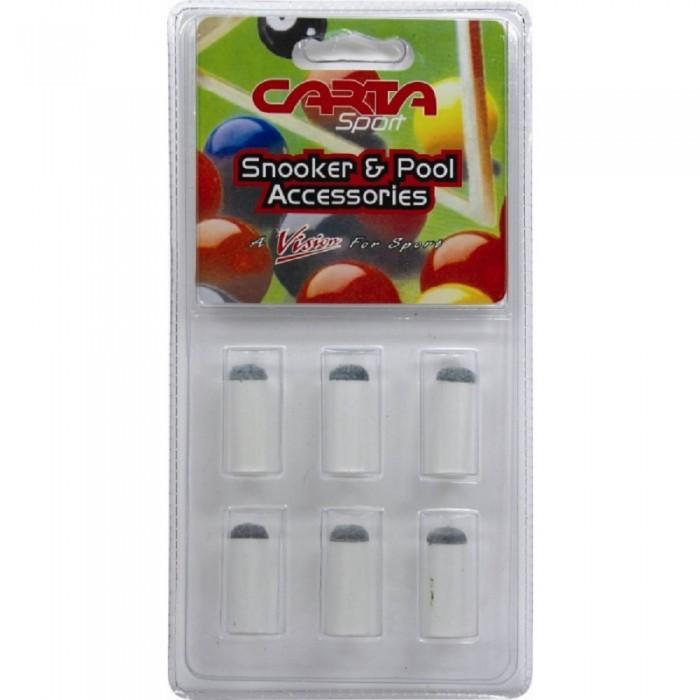 Carta Sport Pool Cue Tips (Pack of 6) 10mm blanc
