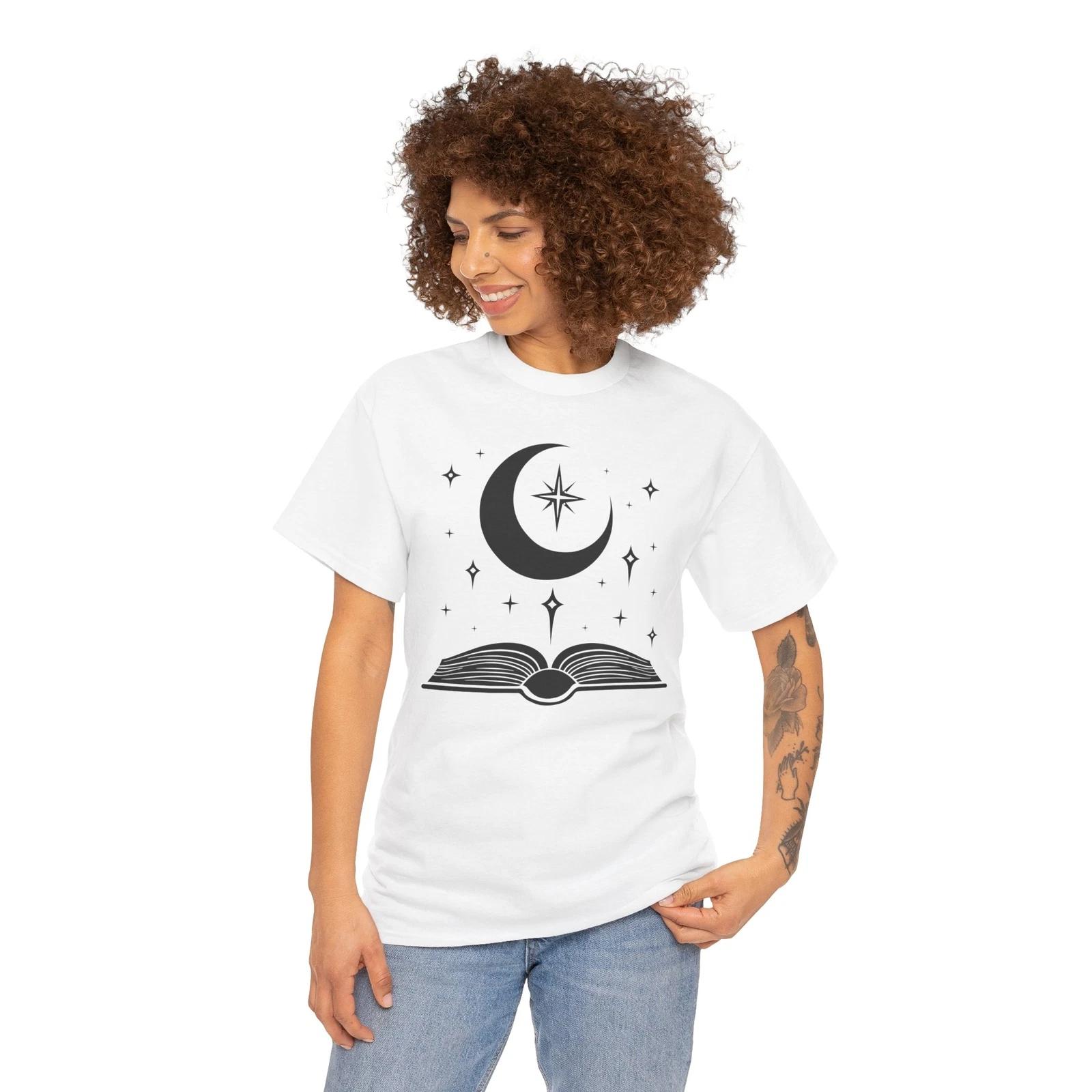Fantasy Moon Book T-Shirt | Magical Creatures Shirt | Mythical Adventure Shirt 3XL