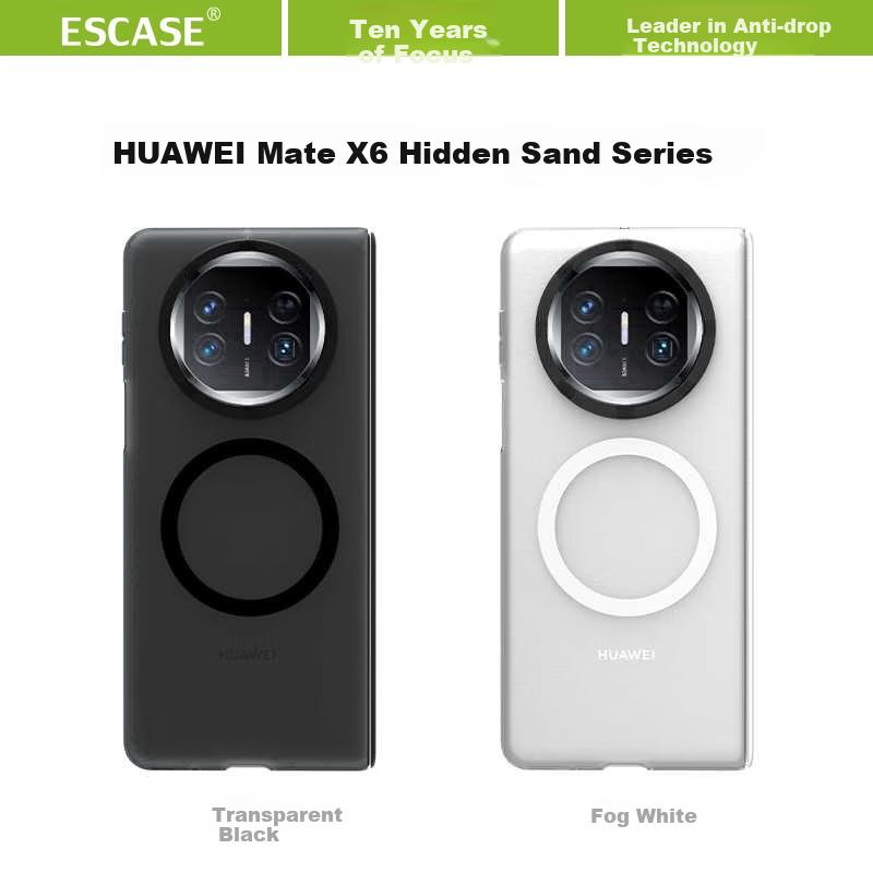 Magnetic Case for Huawei X6 Phone, Slim Shockproof with Air Cushion, IML Heat Dissipation, Premium Simple Design, Transparent Black Back Cover
