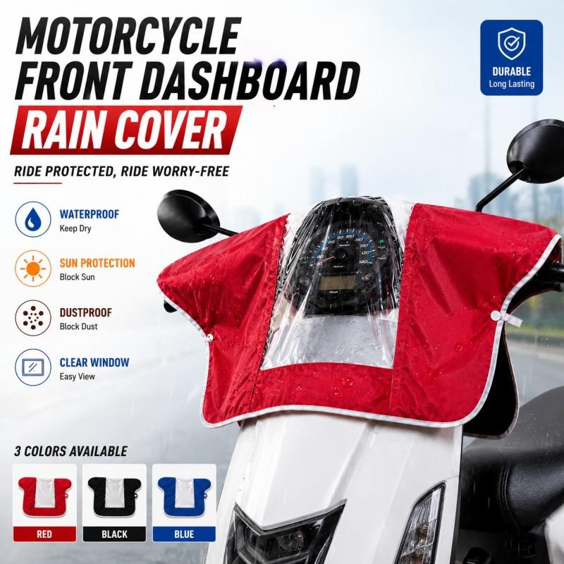 Universal Motorcycle Front Rain Cover Waterproof Sun Protection Dustproof Dashboard Rain Coats Motorcycle Dashboard Rain Cover