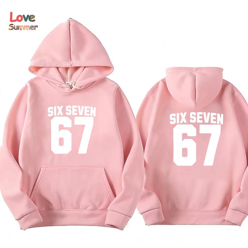 67 Hoodies Boys Girls Pullovers Harajuku Hoodies 67 Printed Fleece Hoodie Kids Fall Winter Casual Fashion Unisex Sweatshirt