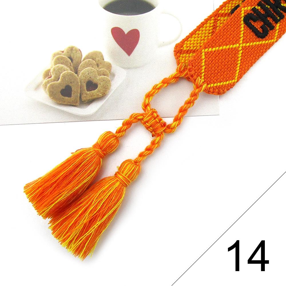 Custom Bohemian Embroidered Bracelet with Tassel and Woven Rope - Handmade Jewelry for Couples and Women
