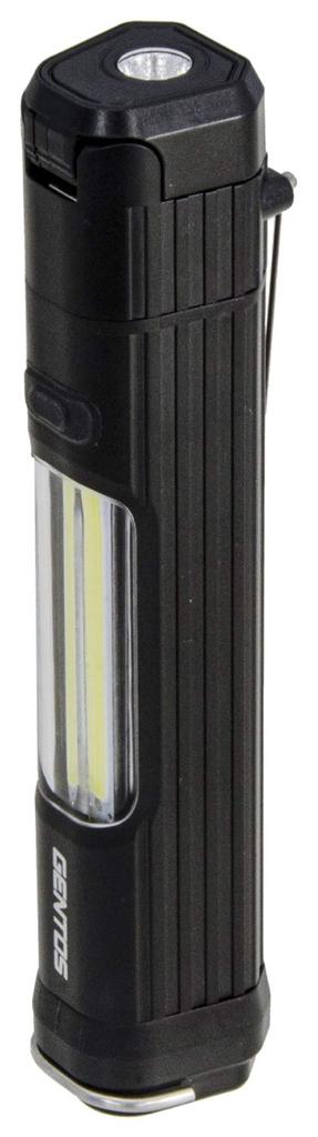 GENTOS COB LED Light 9 Hours of ANSI Requires Two AA 28mm W x 34mm D x 153mm H OZ-232D (200 Lumens, Operation), Standard, Batteries, Black,