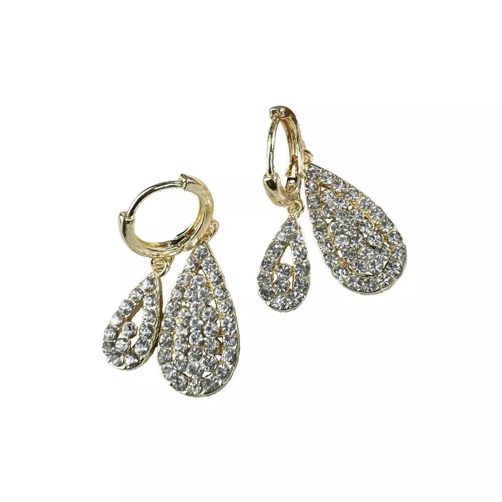 Japanese And Korean Water Droplets Full Of Diamonds, Zircon Earrings, Simple Temperament Earrings, Versatile Fashion Accessories