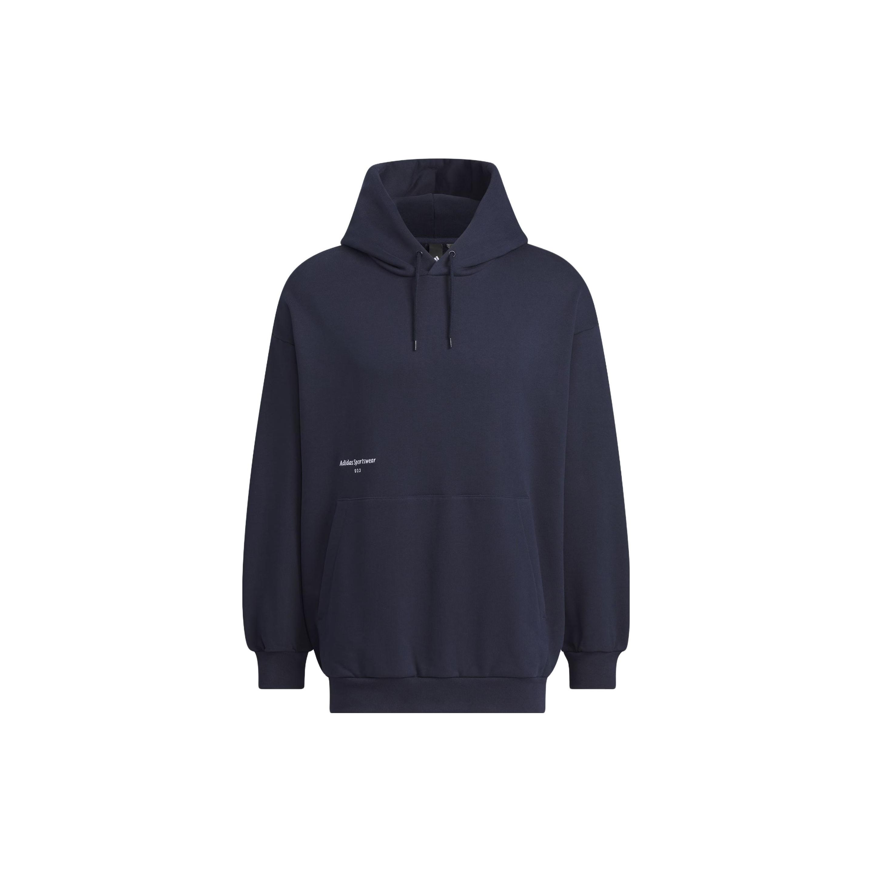 adidas Men s Navy Blue Loose Casual Hooded Sweatshirt IZ1604 XL
