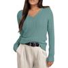 Women's Cable Knit V Neck Sweater Lightweight Soft Pullover Sweaters