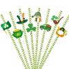 St. Patrick's Theme Plugin Disposable Paper Straw Party Decoration Supplies