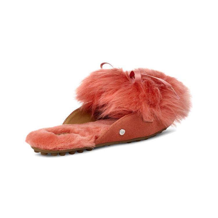 UGG Shaine Fluff Comfortable Flat Plush Casual Fashion Slippers Women Slippers Butterfly-Red 1105316-MRP