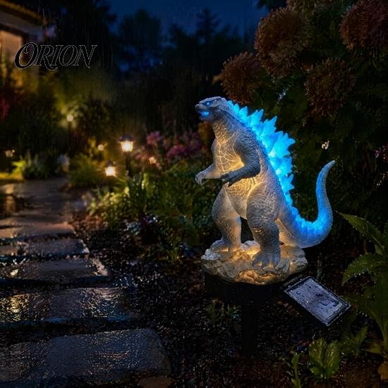 Lawn Decorative Light Dragon Solar Garden Light, Outdoor Sasquatch Statue Lamp, Fantasy Creature Sculpture, Pathway for Yard Decor with