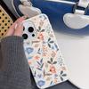 Phone Case For Iphone 17 Air 16 15 14 13 12 11 Pro Max Plus 16e Iphone17 Pro Max Flower Leather Silicone Bumper Shockproof Cover