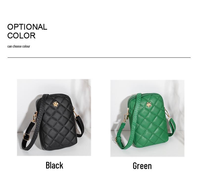 Trendy Embroidered Diamond Pattern Crossbody Phone Bag - 2022 Women's Style