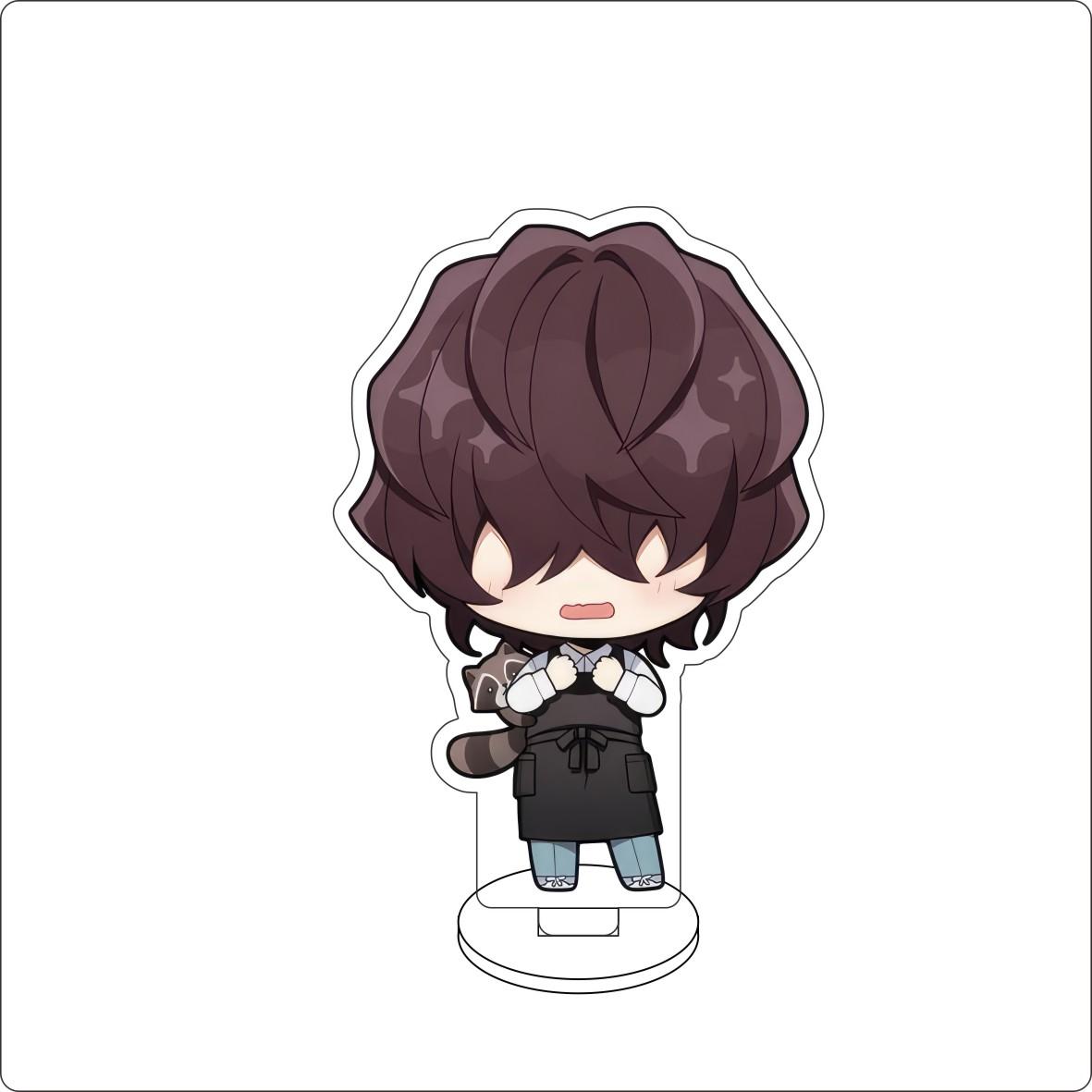 

10CM Anime Bungo Stray Dogs Figure Stand Model Nakahara Chuuya/Izumi Kyouka/Edogawa Rampo Cute Desk Decor Standing Sign Gifts 10CM