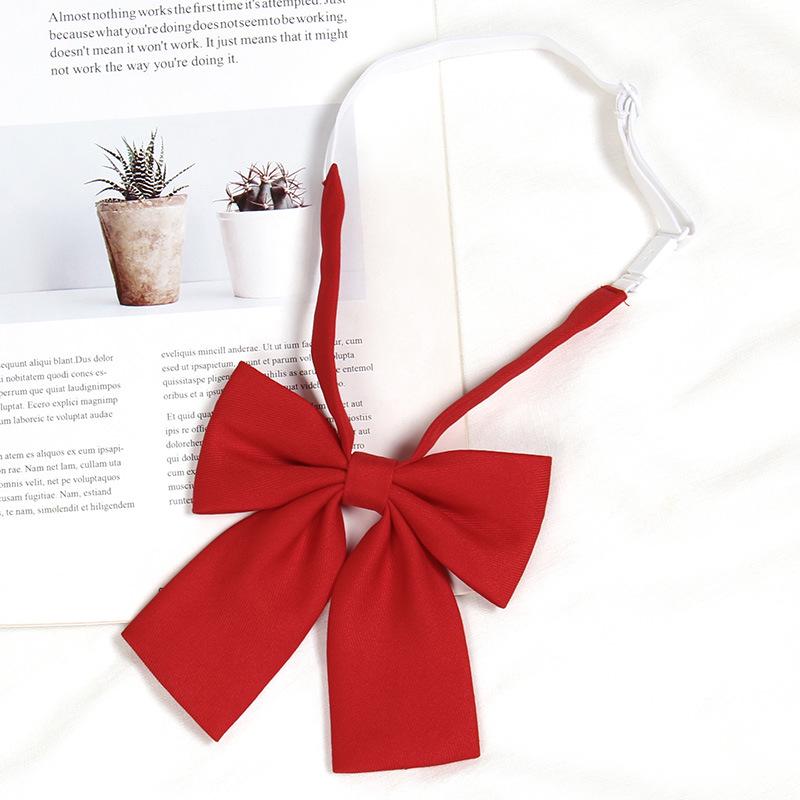 Damen Krawatte im lässigen japanischen Akademie-Stil - Schwarz, Rot, Graue Fliege