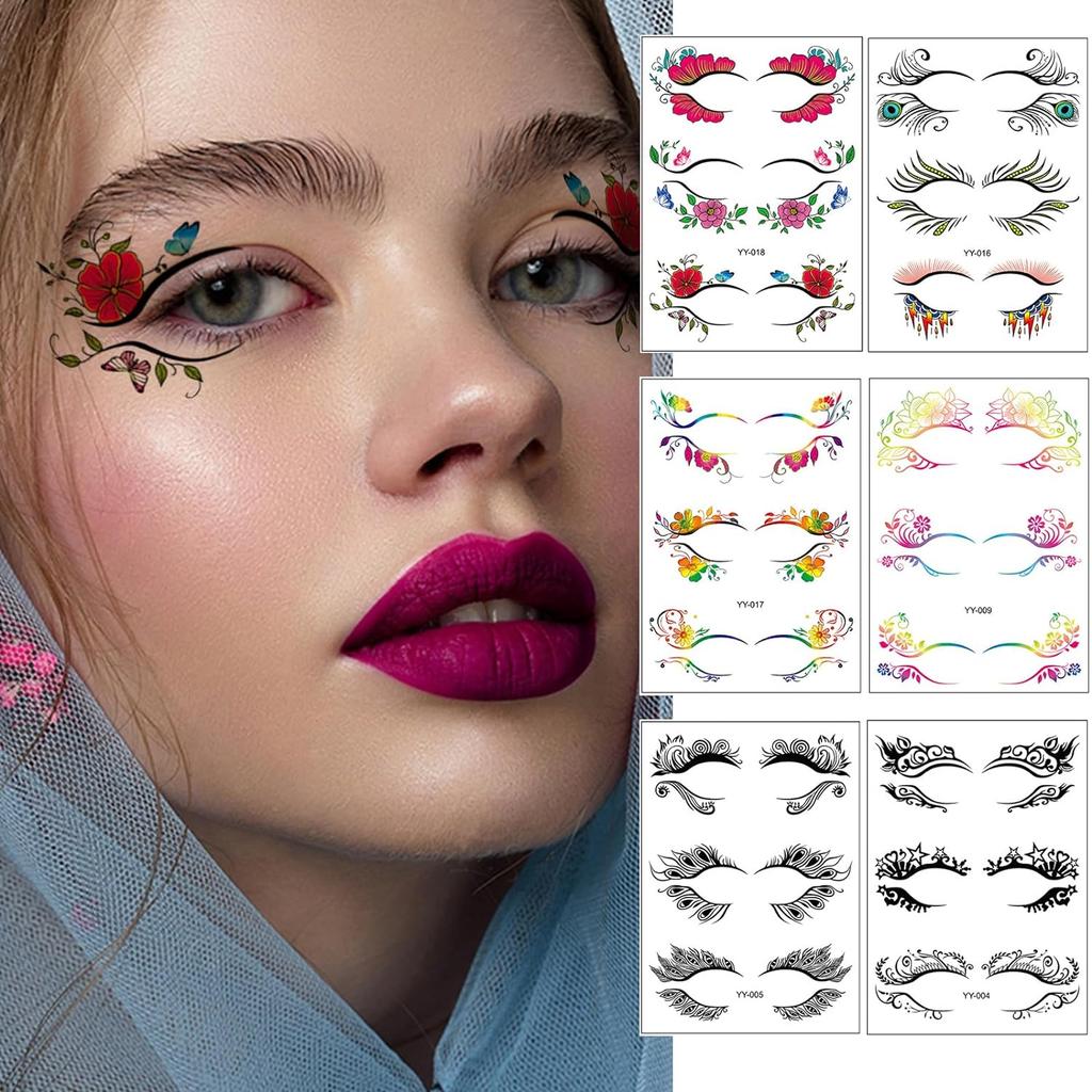 30 Pairs Temporary Eye Tattoo Vivid Eyeliner Makeup Stickers Tools Christmas Birthday Valentine'S Day Wedding (10 Sheets)