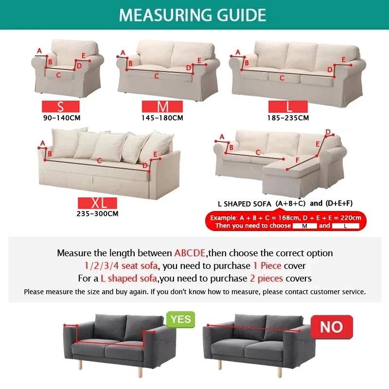 1/2/3/4 Waterproof Elastic Corner Sofa Covers Seats Solid Couch Cover Polyester L Shaped Sofa Slip Protector for Pets and Kids