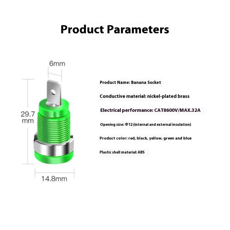 10Pcs Binding Post Adapters Ten For 4mm Banana Female Jack 4mm Banana Plug Connectors Panel Mount Socket