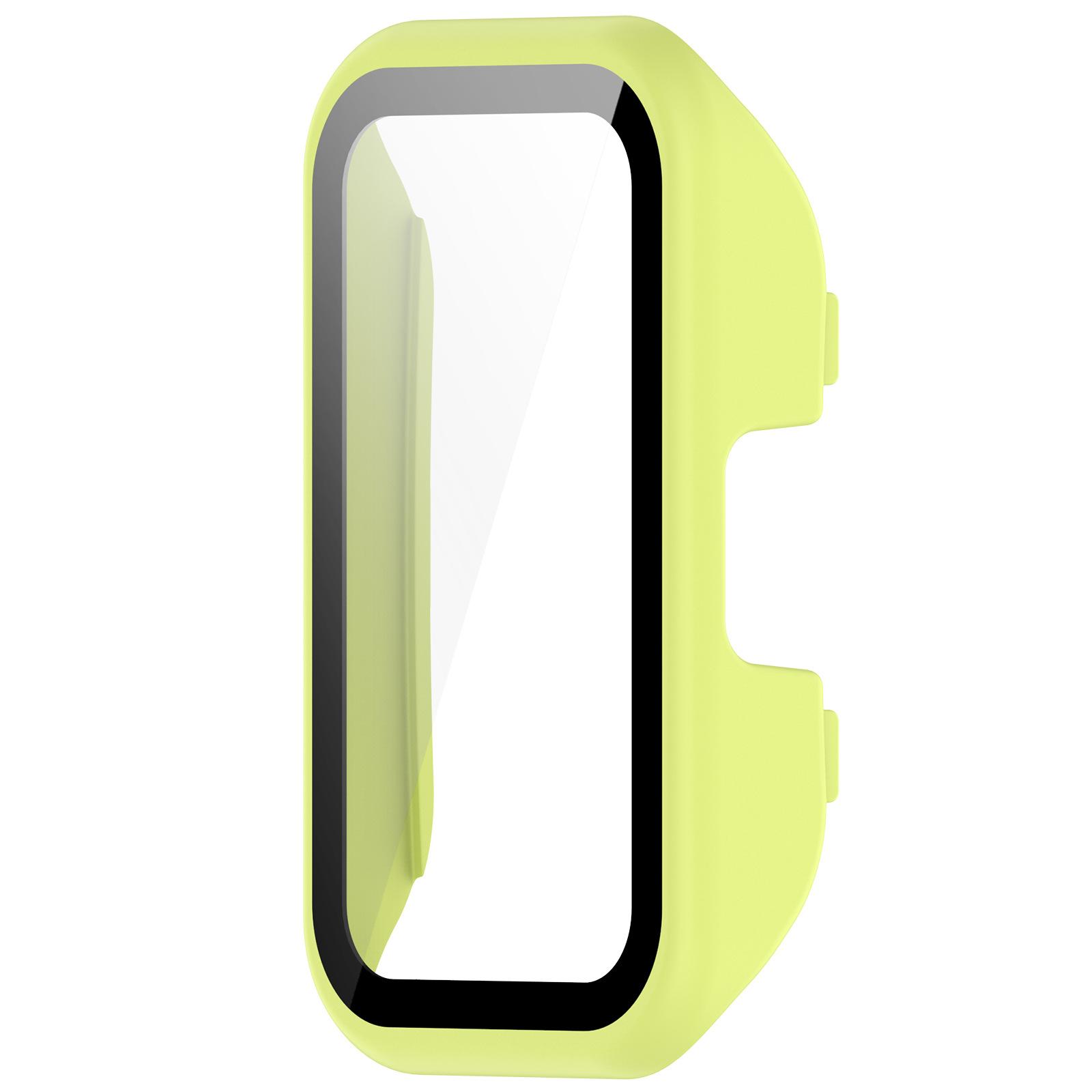 

PC Case + Tempered Glass For Huawei Band 10 9 8 NFC Screen Protector Cover Hard PC Protective Bumper for Huawei Band9 8 10 Cases For Huawei Band 9NFC лаймовий