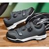 Mens Mountain Bike Cycling Shoes Low-Cut Leather Upper With Rotating Dial Lightweight Anti-Slip Sports