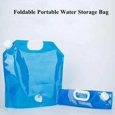 Borsa per acqua da campeggio da 5L Secchio pieghevole portatile Grande contenitore per acqua Pouch pieghevole da viaggio all'aperto Può campeggio Forniture