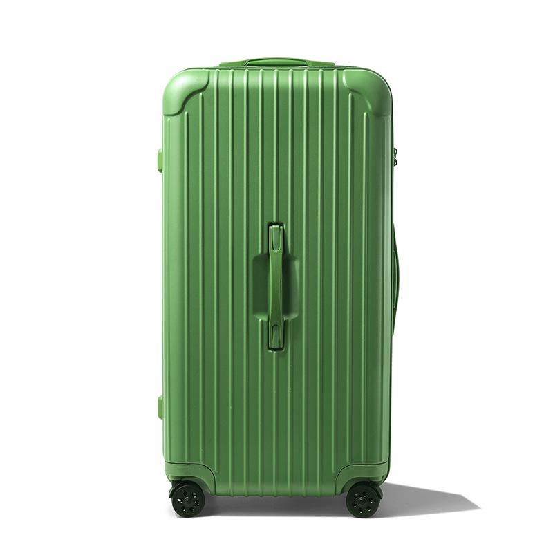 Thickened 24" PC Trolley Case: Drop-resistant, Large Capacity Suitcase with Combination Lock, Available In 26" & 30" Sizes, Leather Accent for Women.