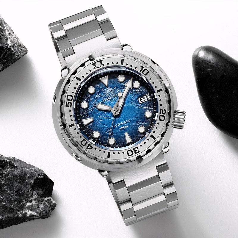ADDIESDIVE NH35A Men's Diver Automatic Mechanical Watch 30Bar Waterproof Sapphire Glass Date Display Watches AD2509 Reloj Hombre