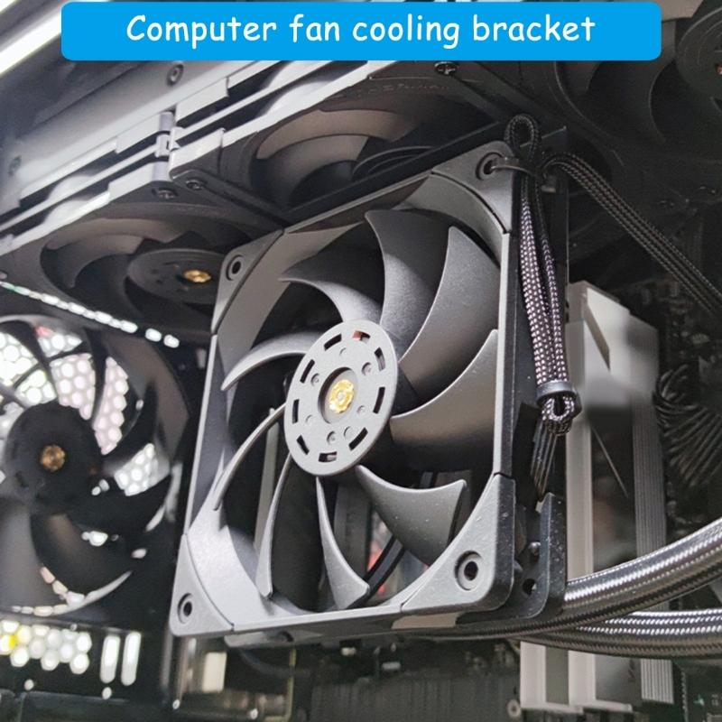 PC Water Cooling Radiators Bracket, 120mm Fan Mount Metal Stand for Pump Tanks Reservoir, Black